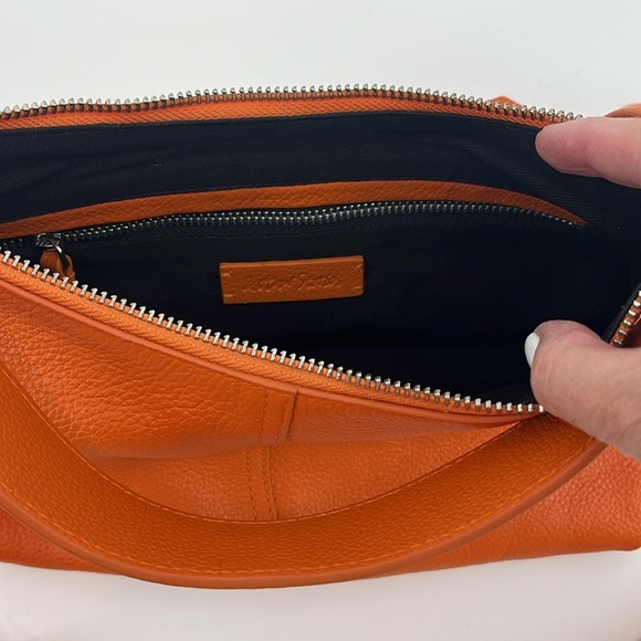NEW & Other Stories Soft Leather Crossbody Shoulder Bag Orange - Picture 7 of 11